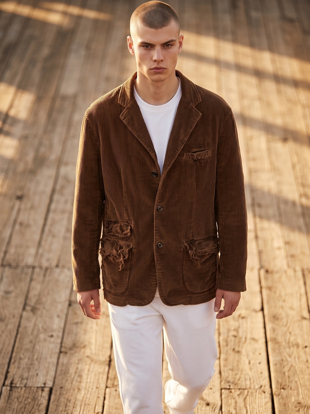 Old Navy Men's Brown Corduroy Blazer Jacket